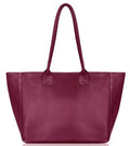 Large Wide Leather Tote Bag Overnight Shoulder Shopper Bag Handbag Italian Soft Pebbled Leather
