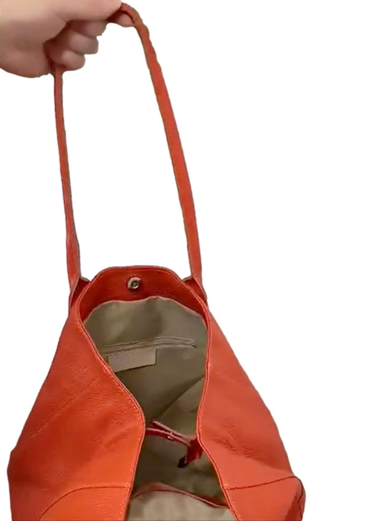 Large Wide Leather Tote Bag Overnight Shoulder Shopper Bag Handbag Italian Soft Pebbled Leather