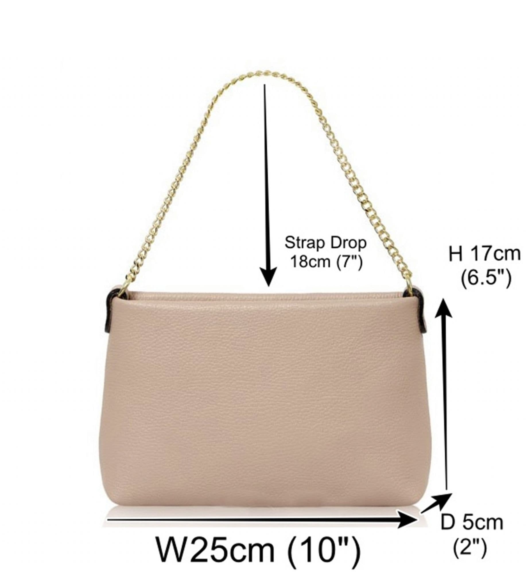 Leather Clutch Crossbody Shoulder Bag, 2 Gold Chain Straps 3 in 1 Ways To Wear (Brighter Colours)