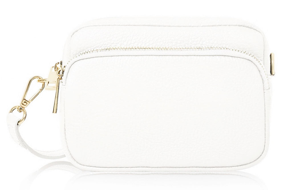 Leather Crossbody Bag Double Zipped & Compartments Shoulder Bag  Italian Leather Sm  Lighter Cols