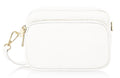 Leather Crossbody Bag Double Zipped & Compartments Shoulder Bag  Italian Leather Sm  Lighter Cols