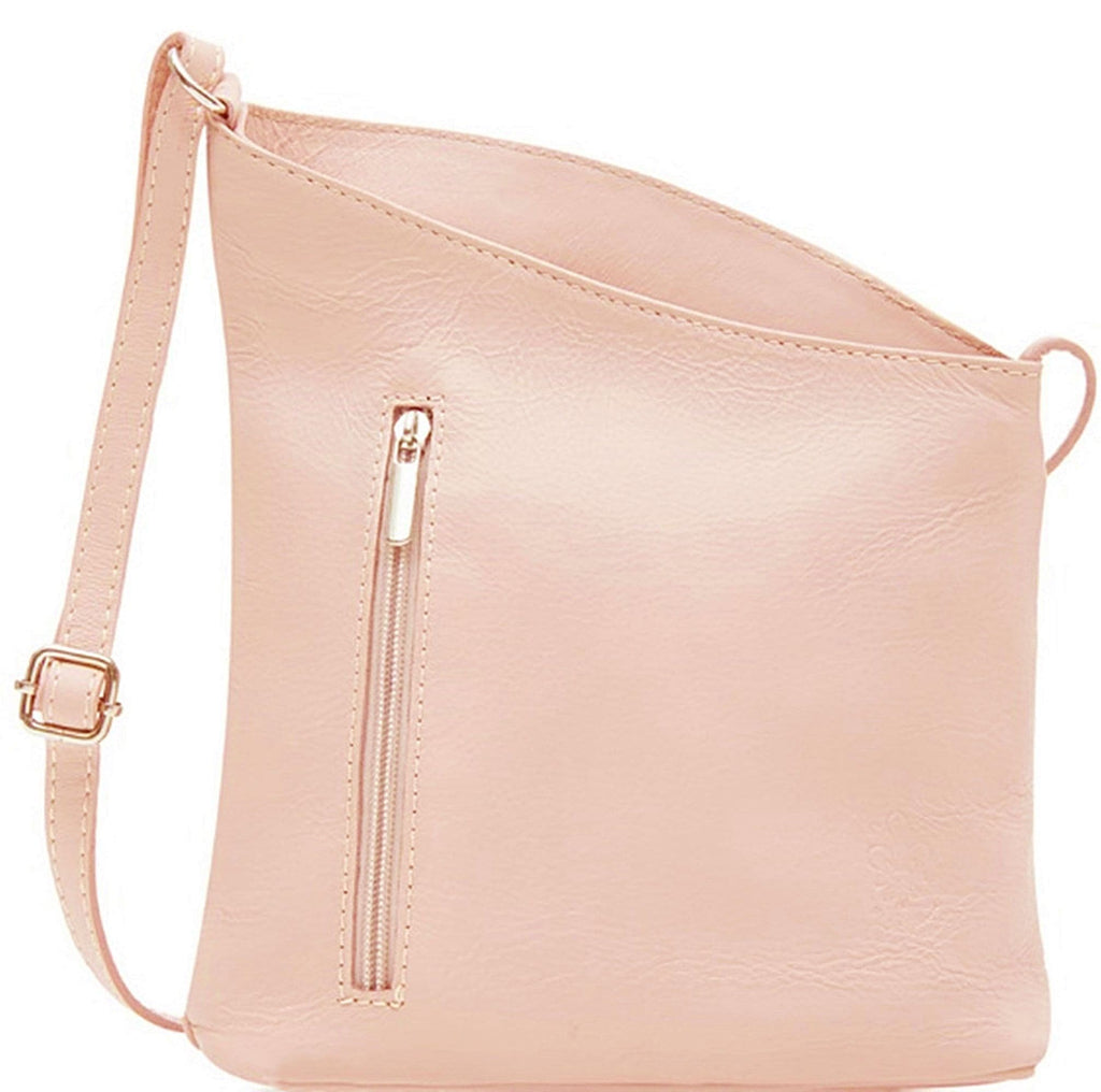 Leather Crossbody Bag Messenger Handbag Shoulder Bag  Vera Pelle Soft Italian Leather Small