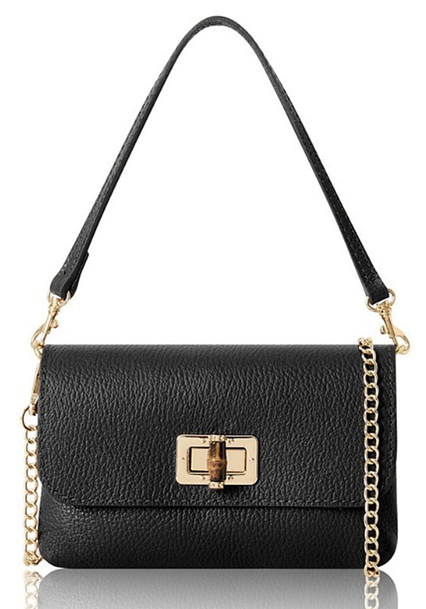 Leather Crossbody Shoulder Bag Clutch Bag Turn Lock Shoulder Bag Evening Bag