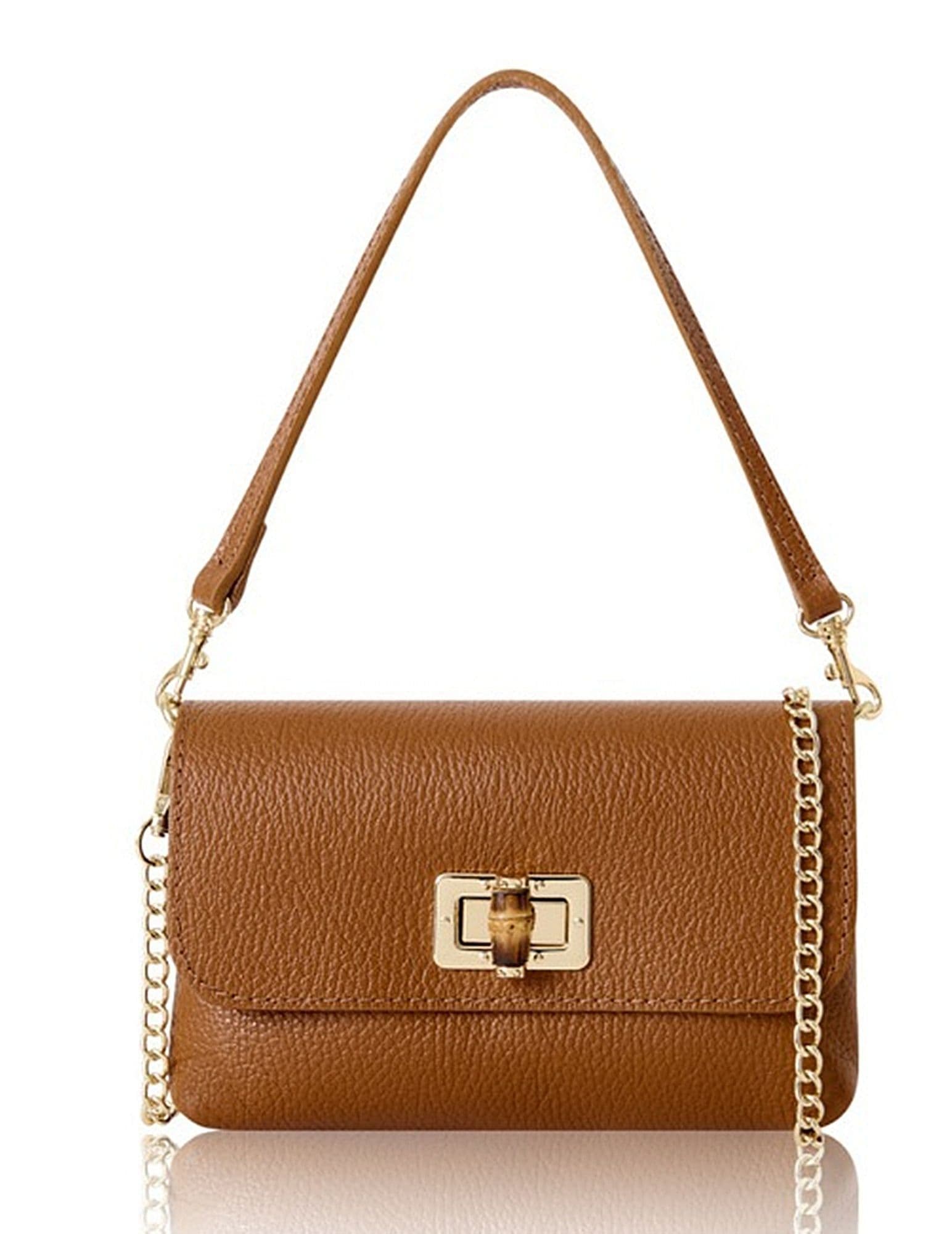 Leather Crossbody Shoulder Bag Clutch Bag Turn Lock Shoulder Bag Evening Bag