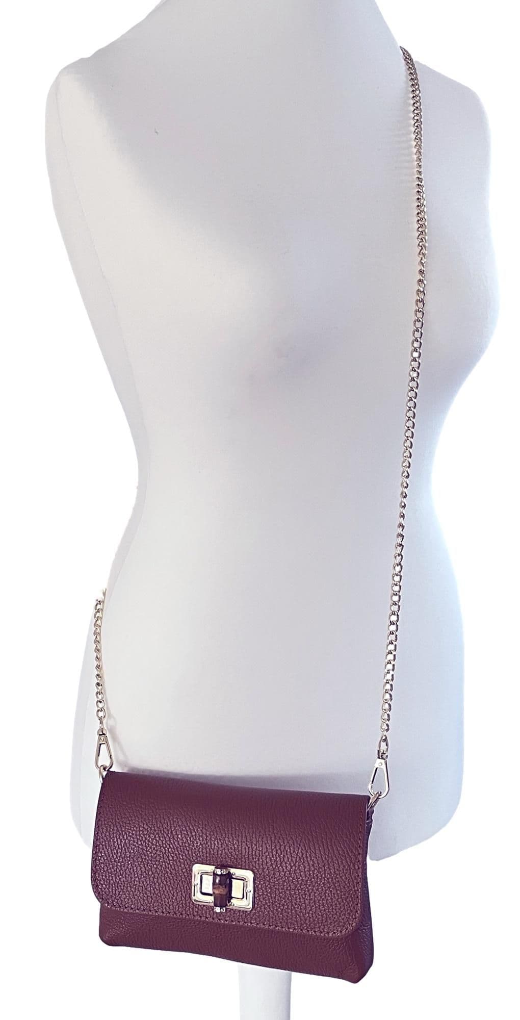 Leather Crossbody Shoulder Bag Clutch Bag Turn Lock Shoulder Bag Evening Bag