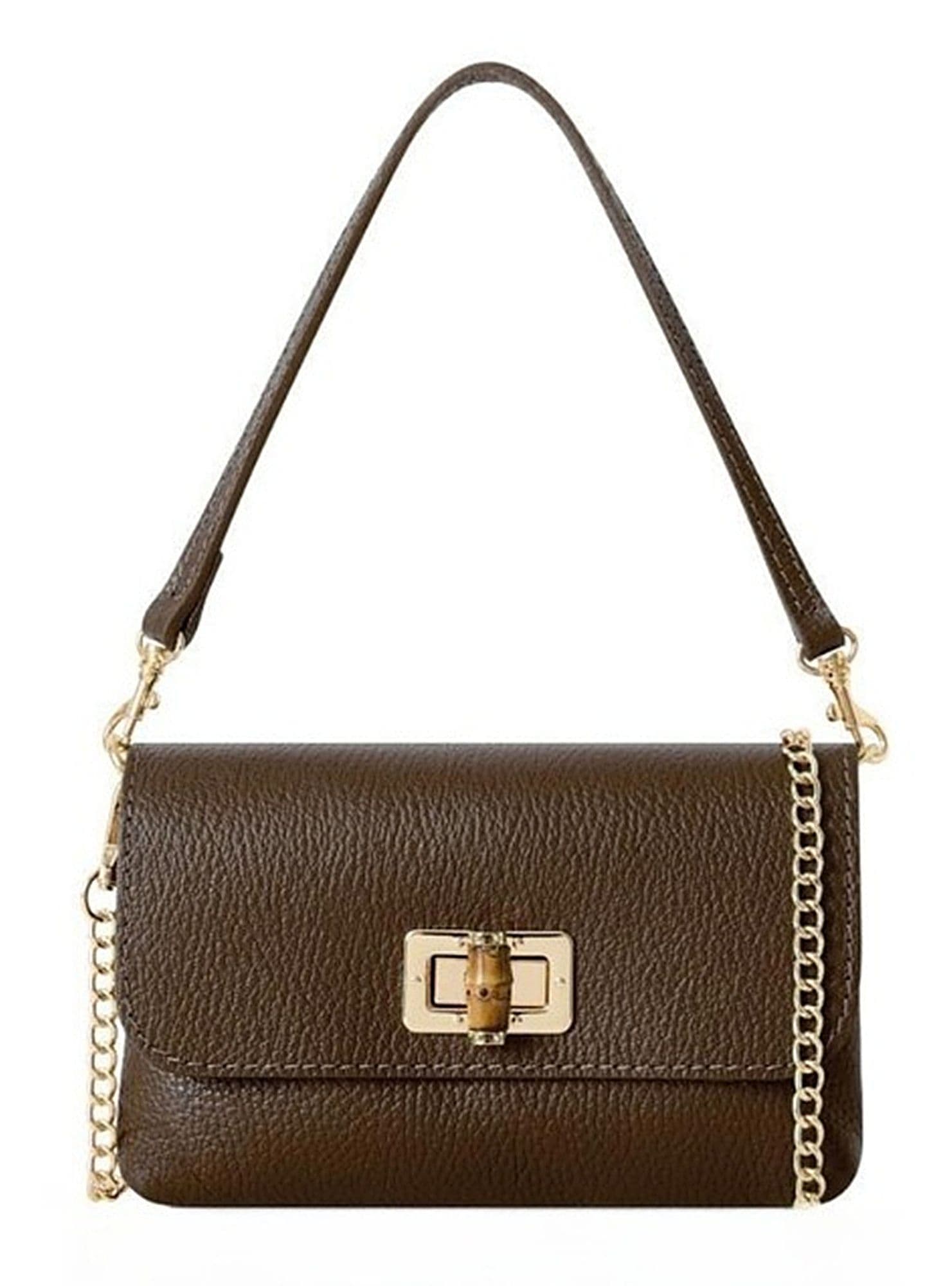 Leather Crossbody Shoulder Bag Clutch Bag Turn Lock Shoulder Bag Evening Bag