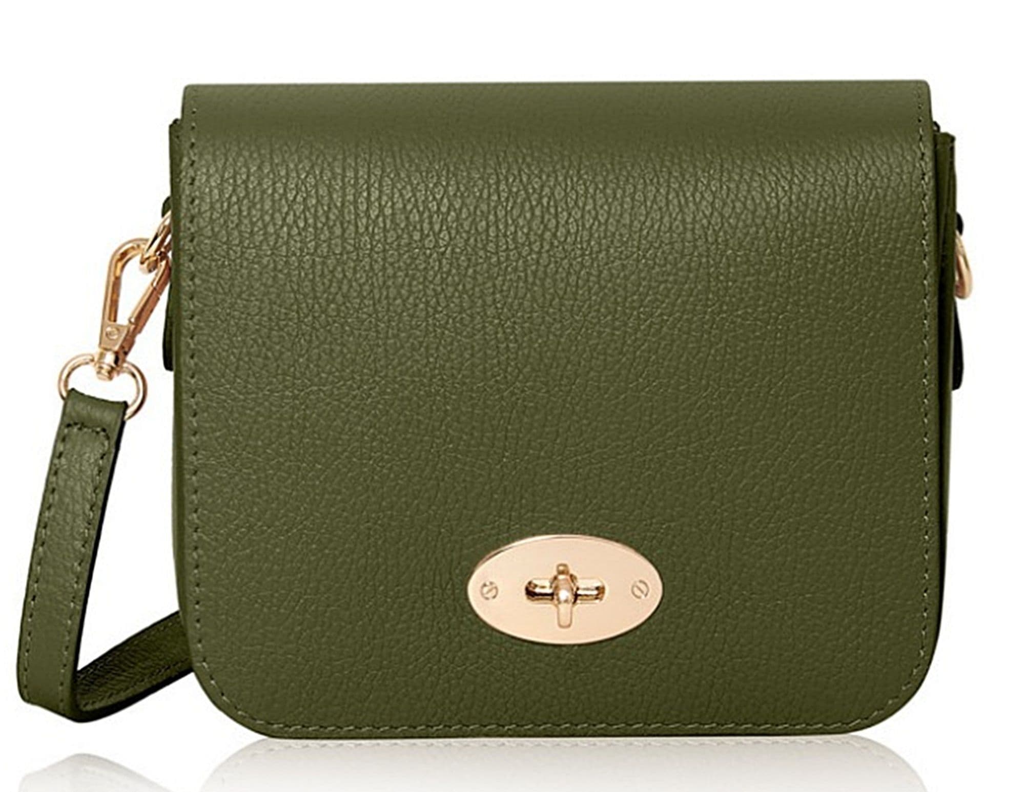 Leather Crossbody Bag Turn Lock Shoulder Bag Saddle Style Bag