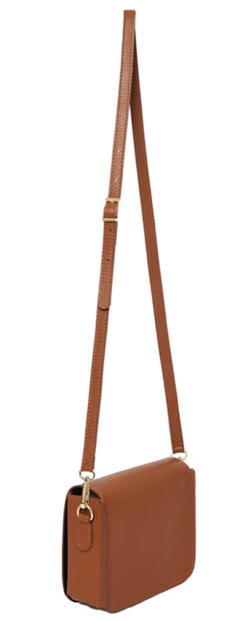 Leather Crossbody Bag Turn Lock Shoulder Bag Saddle Style Bag