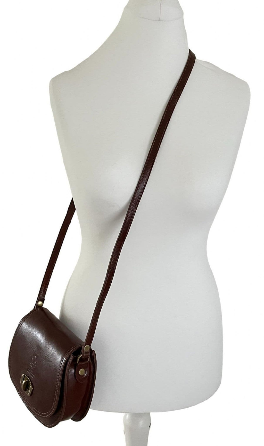 Leather Crossbody Bag Vera Pelle Saddle Bag Shoulder Bag Italian Leather