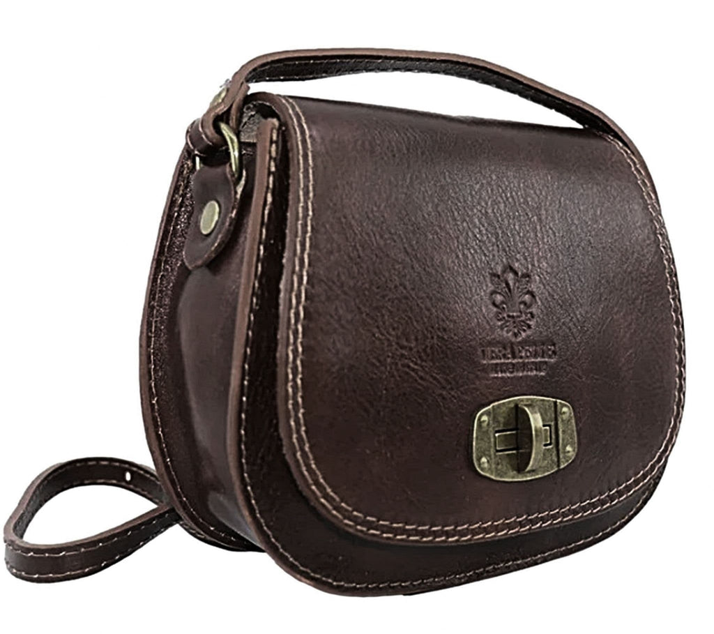 Leather Crossbody Bag Vera Pelle Saddle Bag Shoulder Bag Italian Leather