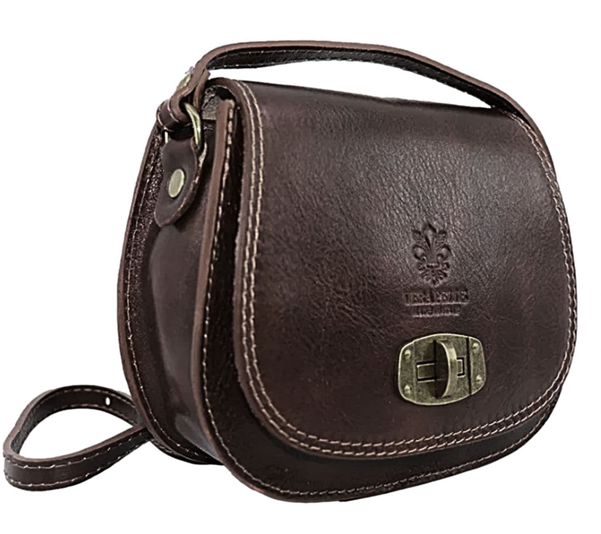 Leather Crossbody Bag Vera Pelle Saddle Bag Shoulder Bag Italian Leather