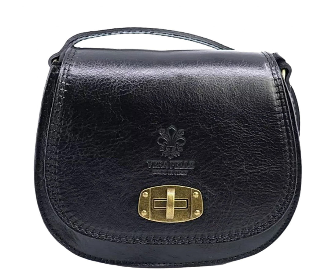 Leather Crossbody Bag Vera Pelle Saddle Bag Shoulder Bag Italian Leather