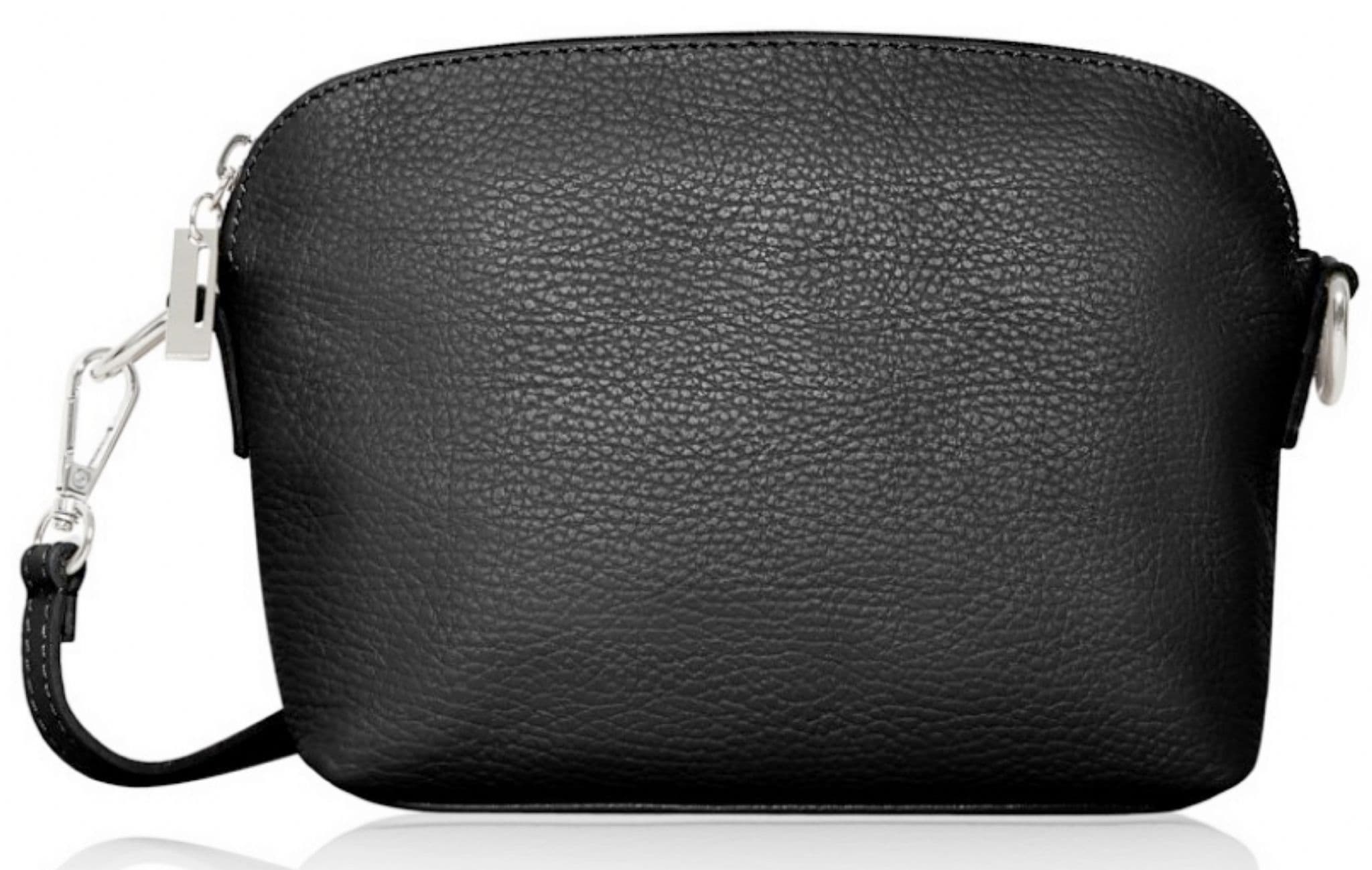 Leather Crossbody Shoulder Small Bag, Clutch Bag, Purse, Soft Italian Leather, Silver Tone Trims