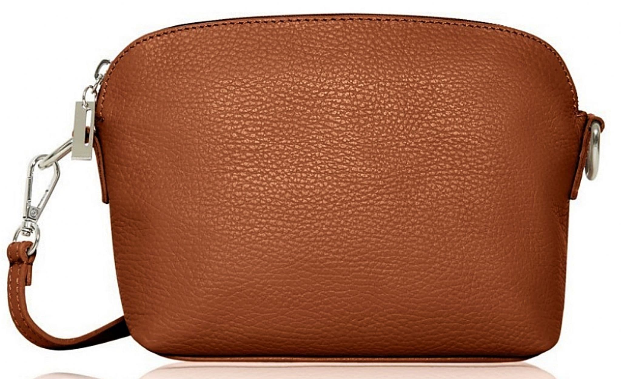 Leather Crossbody Shoulder Small Bag, Clutch Bag, Purse, Soft Italian Leather, Silver Tone Trims