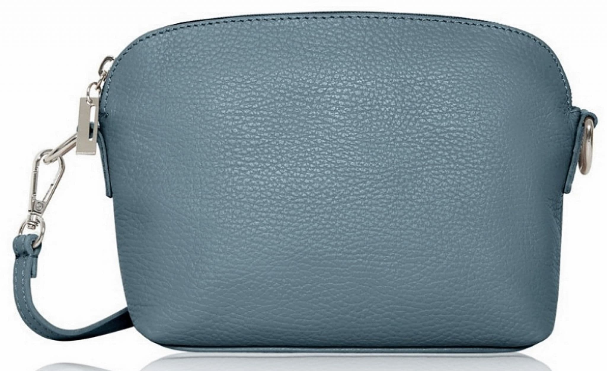 Leather Crossbody Shoulder Small Bag, Clutch Bag, Purse, Soft Italian Leather, Silver Tone Trims