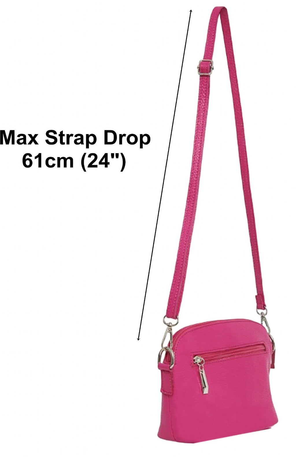 Leather Crossbody Shoulder Small Bag, Clutch Bag, Purse, Soft Italian Leather, Silver Tone Trims