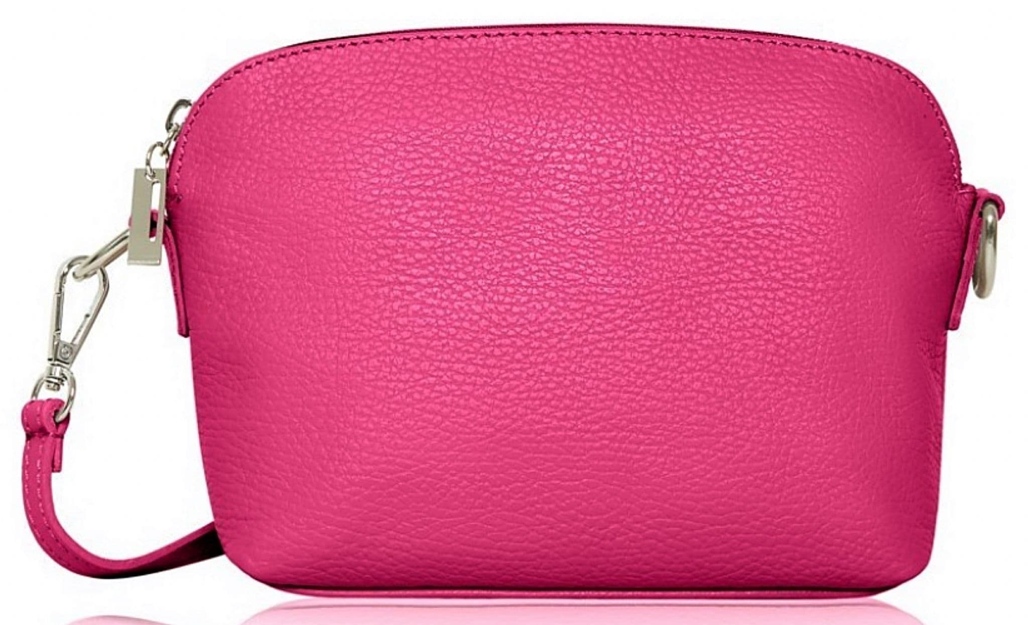 Leather Crossbody Shoulder Small Bag, Clutch Bag, Purse, Soft Italian Leather, Silver Tone Trims