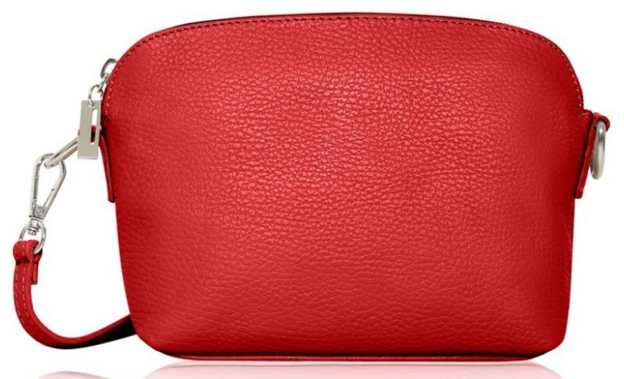 Leather Crossbody Shoulder Small Bag, Clutch Bag, Purse, Soft Italian Leather, Silver Tone Trims