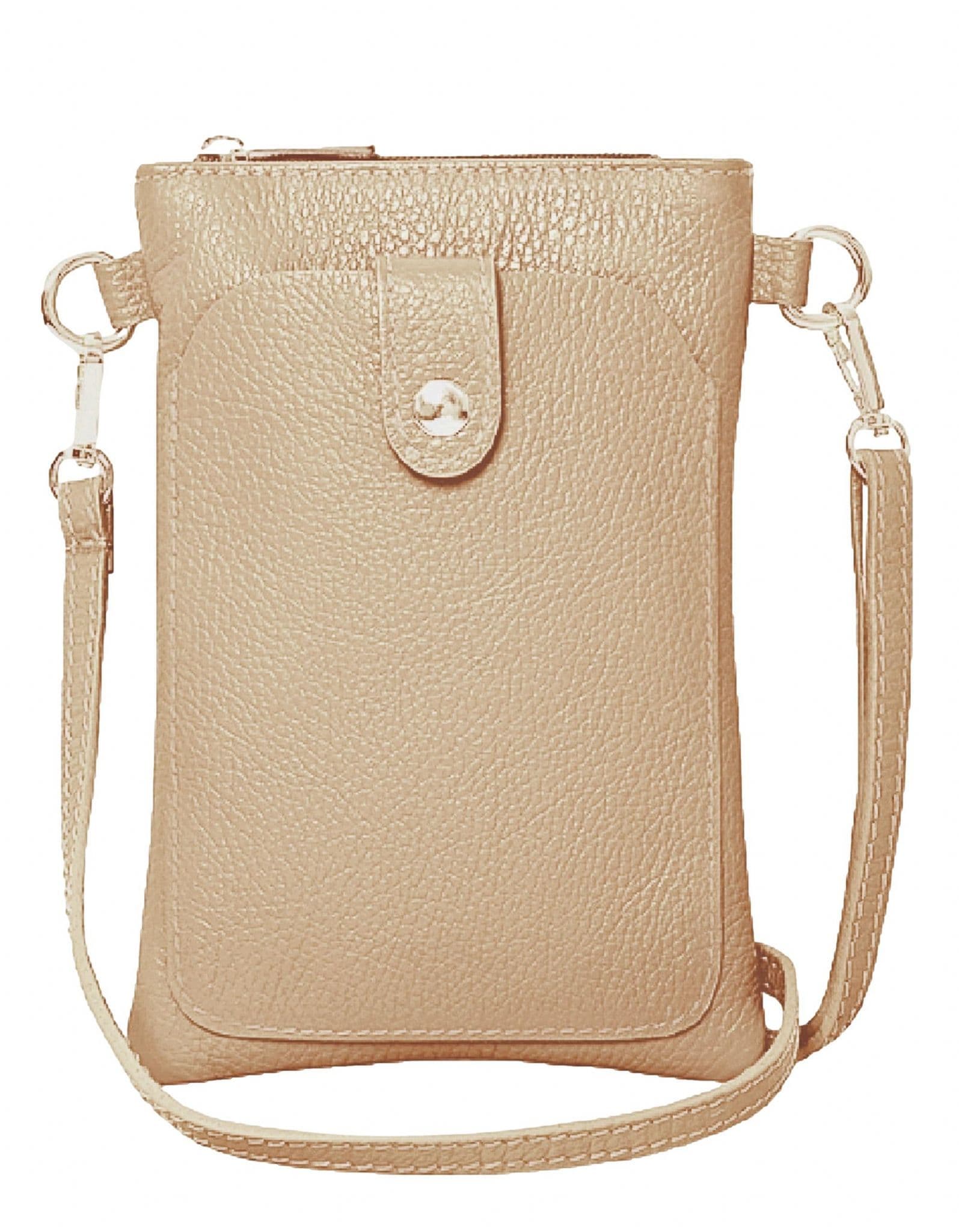 Leather Phone Bag, Pouch Crossbody Shoulder Bag, Clutch Bag, Travel Bag, Italian Leather