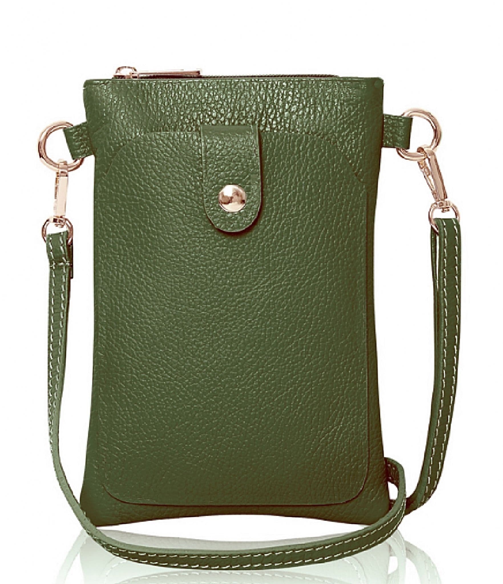 Leather Phone Bag, Pouch Crossbody Shoulder Bag, Clutch Bag, Travel Bag, Italian Leather