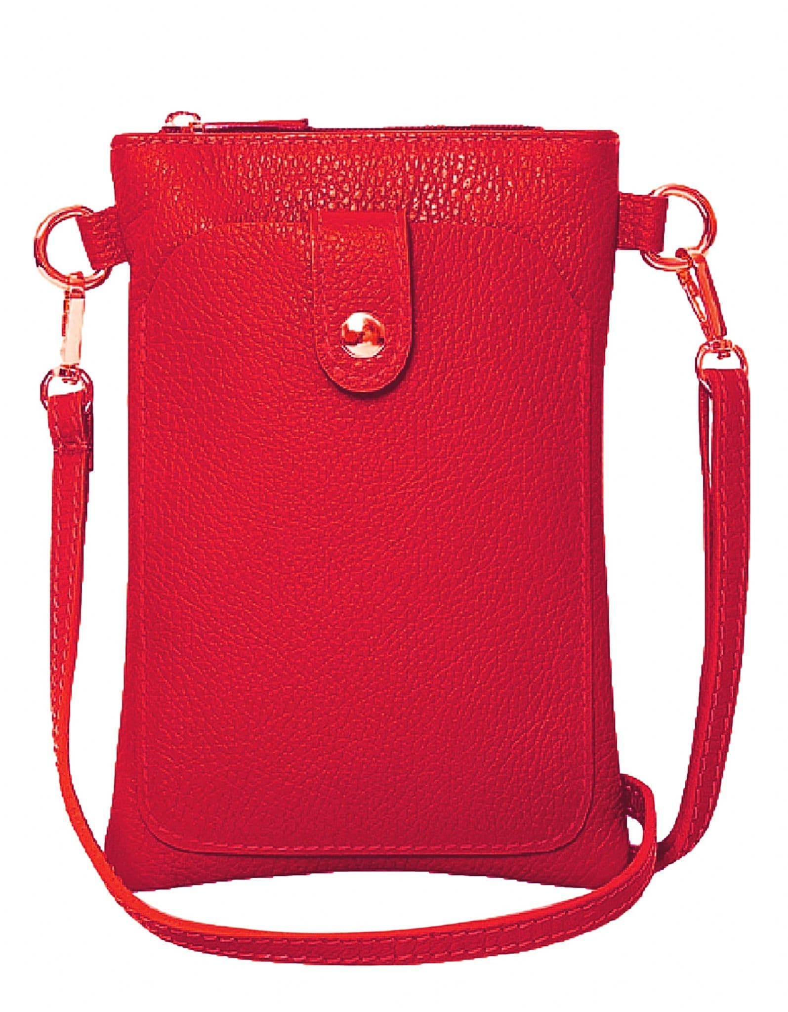 Leather Phone Bag, Pouch Crossbody Shoulder Bag, Clutch Bag, Travel Bag, Italian Leather