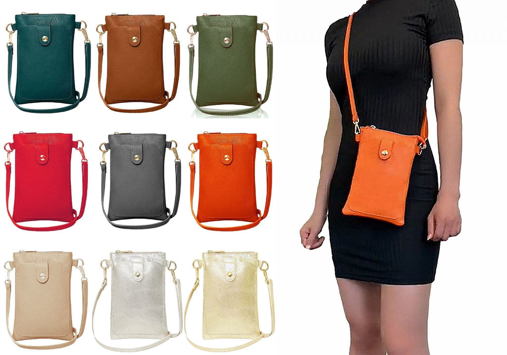 Leather Phone Bag, Pouch Crossbody Shoulder Bag, Clutch Bag, Travel Bag, Italian Leather