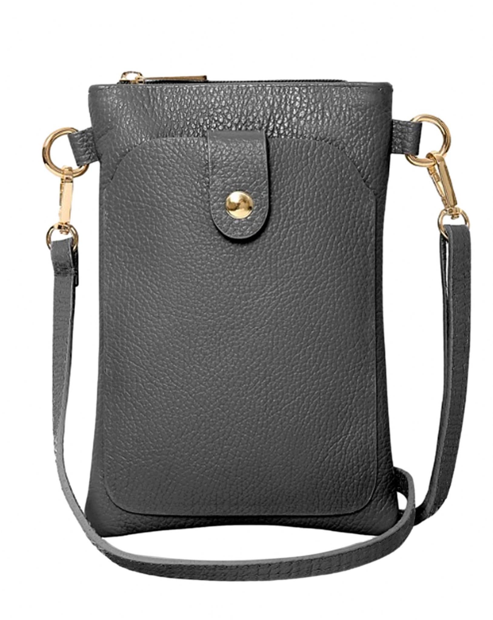 Leather Phone Bag, Pouch Crossbody Shoulder Bag, Clutch Bag, Travel Bag, Italian Leather