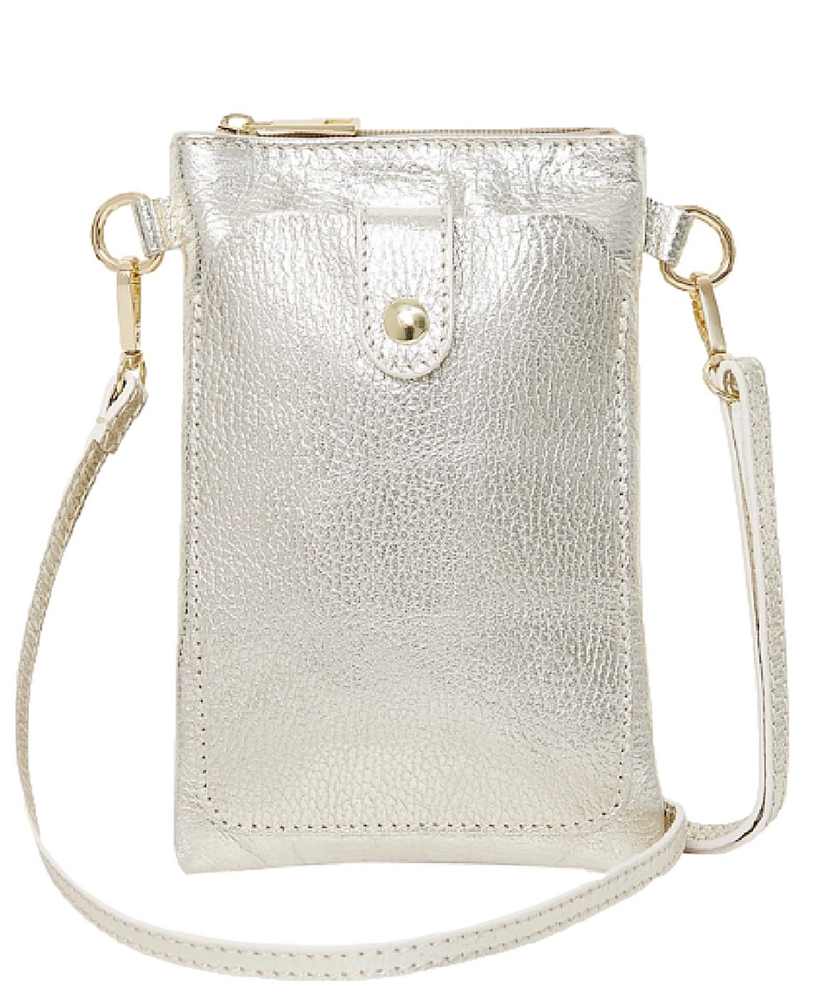 Leather Phone Bag, Pouch Crossbody Shoulder Bag, Clutch Bag, Travel Bag, Italian Leather