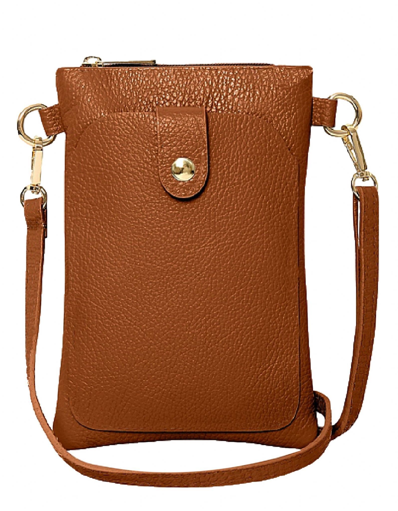 Leather Phone Bag, Pouch Crossbody Shoulder Bag, Clutch Bag, Travel Bag, Italian Leather