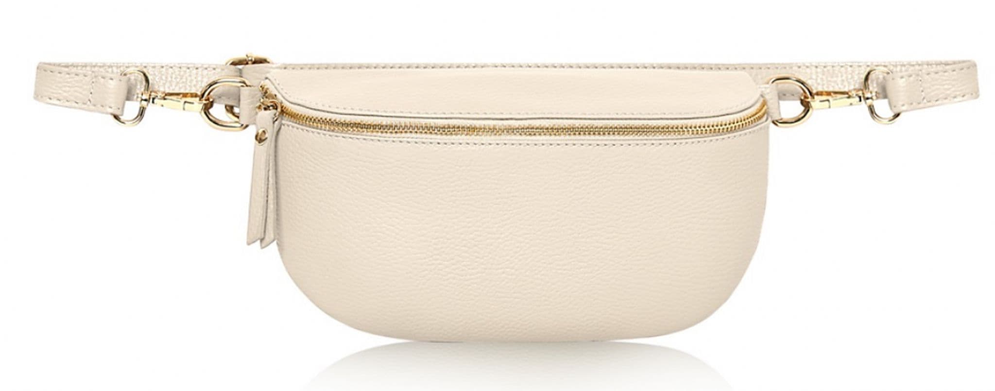 Leather Sling Bum Bag Crossbody Clutch Bag Multi Use Lighter Colours (Medium Size)