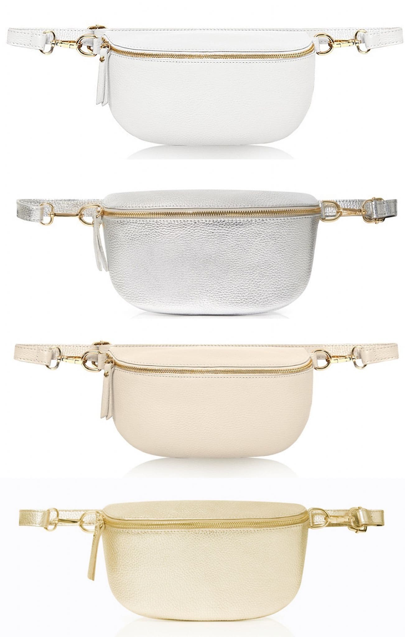 Leather Sling Bum Bag Crossbody Clutch Bag Multi Use Lighter Colours (Medium Size)