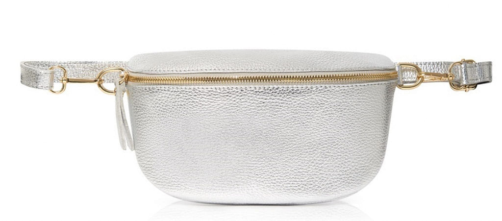 Leather Sling Bum Bag Crossbody Clutch Bag Multi Use Lighter Colours (Medium Size)