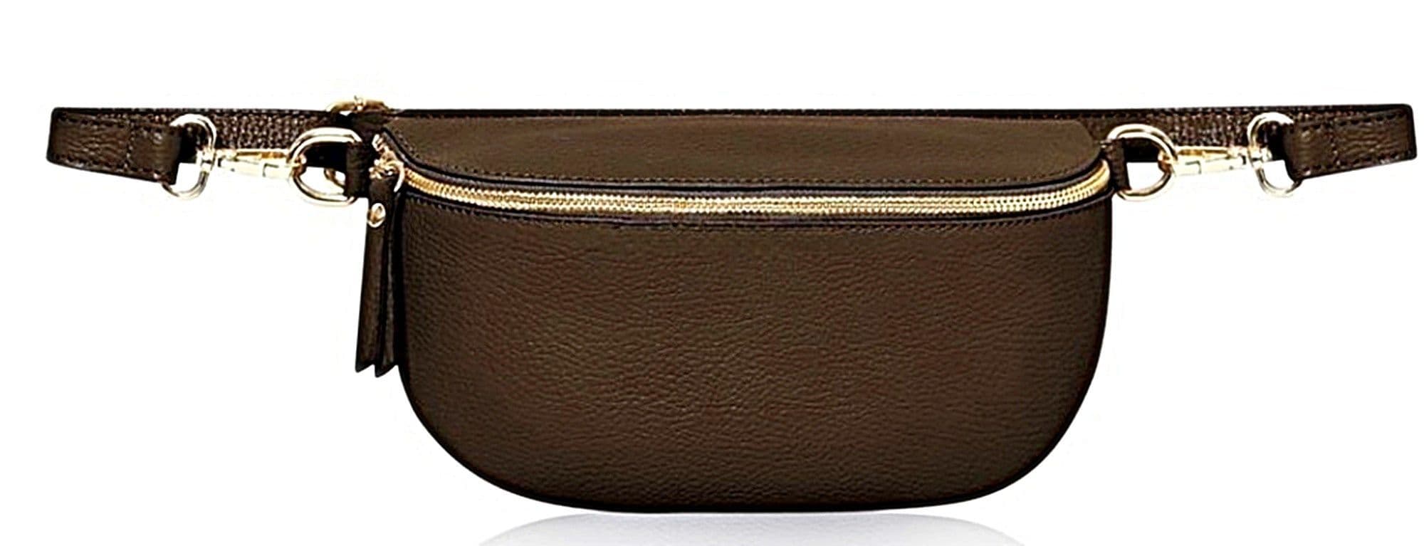 Leather Sling Bag  Multi Use Bag Bum Waist Bag Crossbody Clutch Bag  (Medium Size)