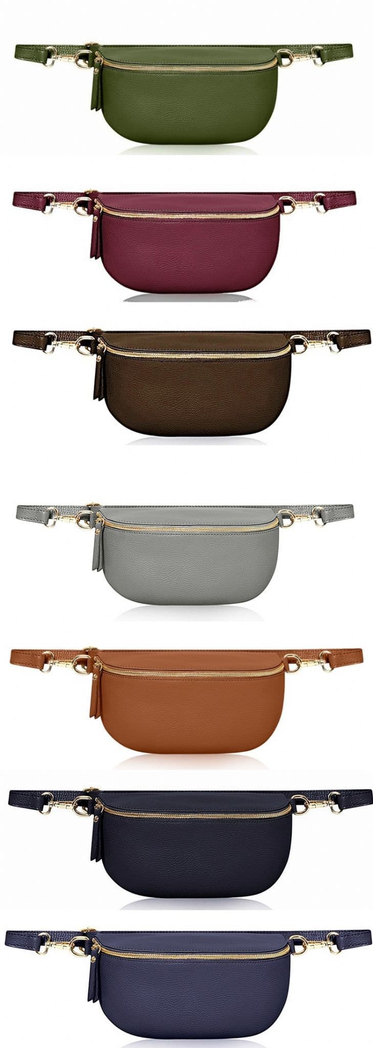 Leather Sling Bag  Multi Use Bag Bum Waist Bag Crossbody Clutch Bag  (Medium Size)