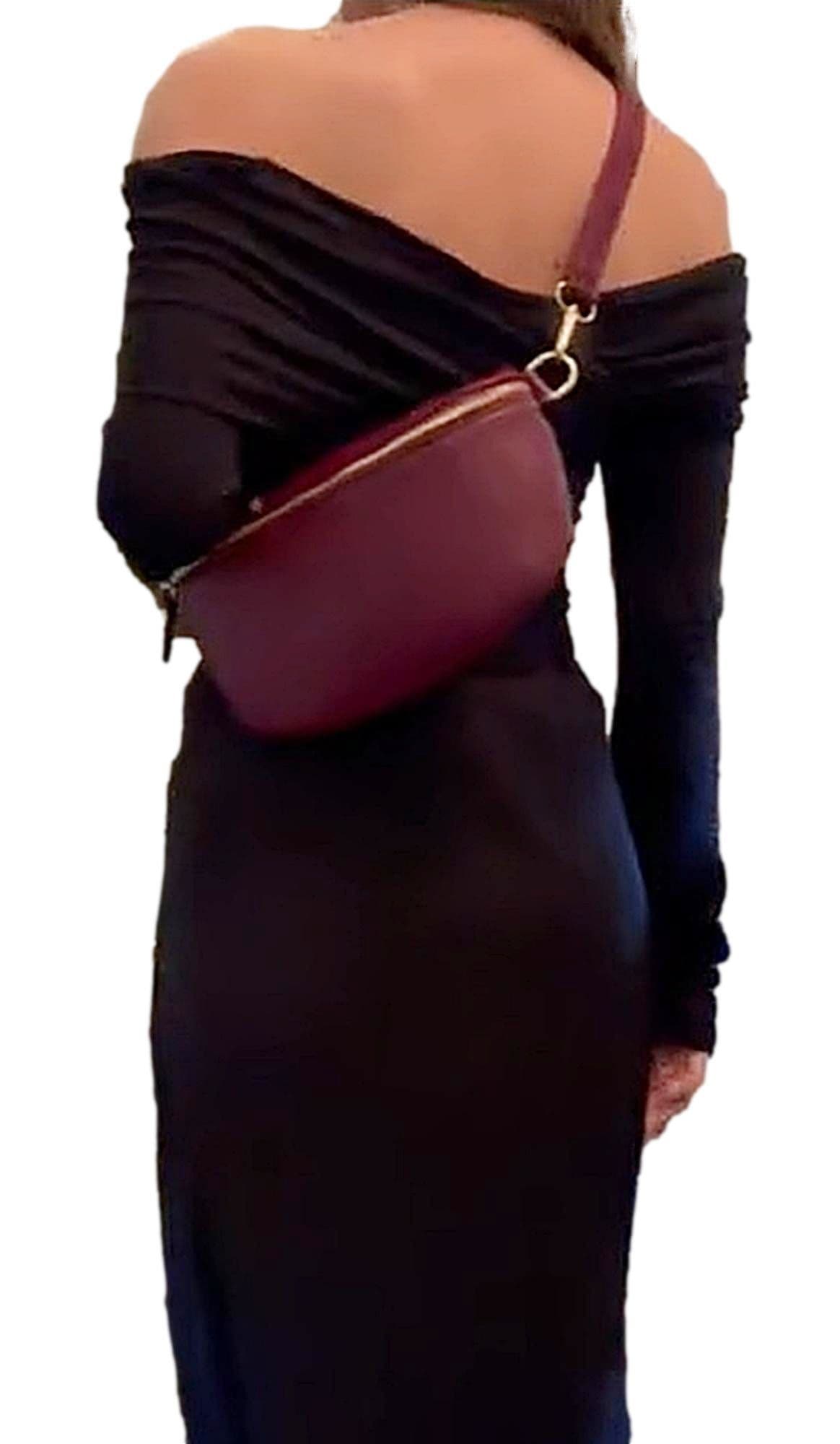 Leather Sling Bag  Multi Use Bag Bum Waist Bag Crossbody Clutch Bag  (Medium Size)