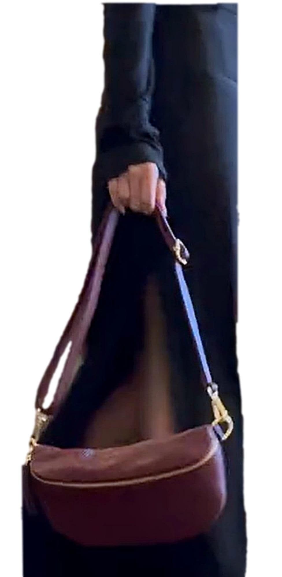 Leather Sling Bag  Multi Use Bag Bum Waist Bag Crossbody Clutch Bag  (Medium Size)