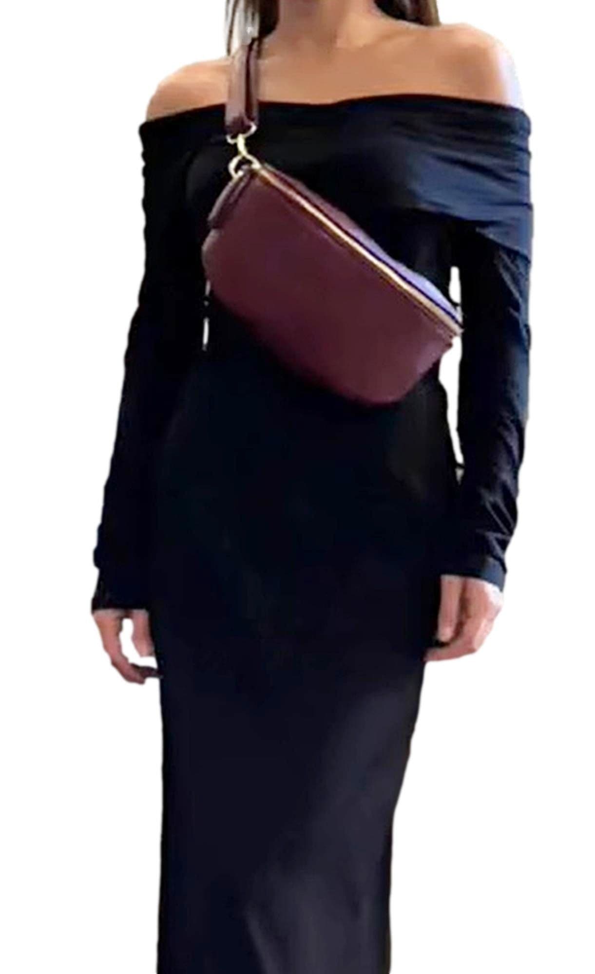 Leather Sling Bag  Multi Use Bag Bum Waist Bag Crossbody Clutch Bag  (Medium Size)