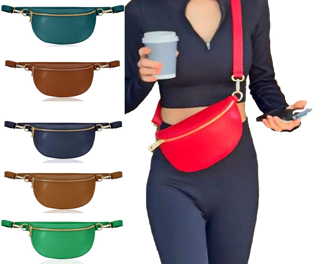 Leather Sling Bag Multi Use Bag  Crossbody Bag Clutch Bag Bum Waist Bag  (Smaller Size)