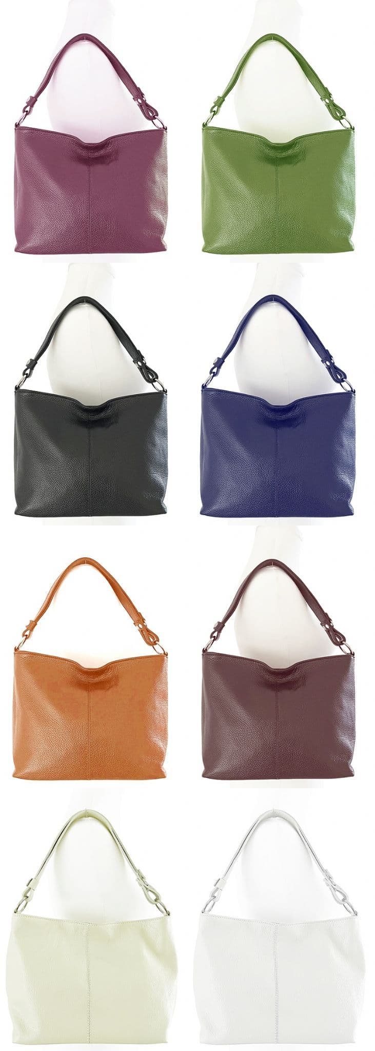 Leather Slouch Bag Crossbody Shoulder Bag Genuine Italian Handbag Med Size