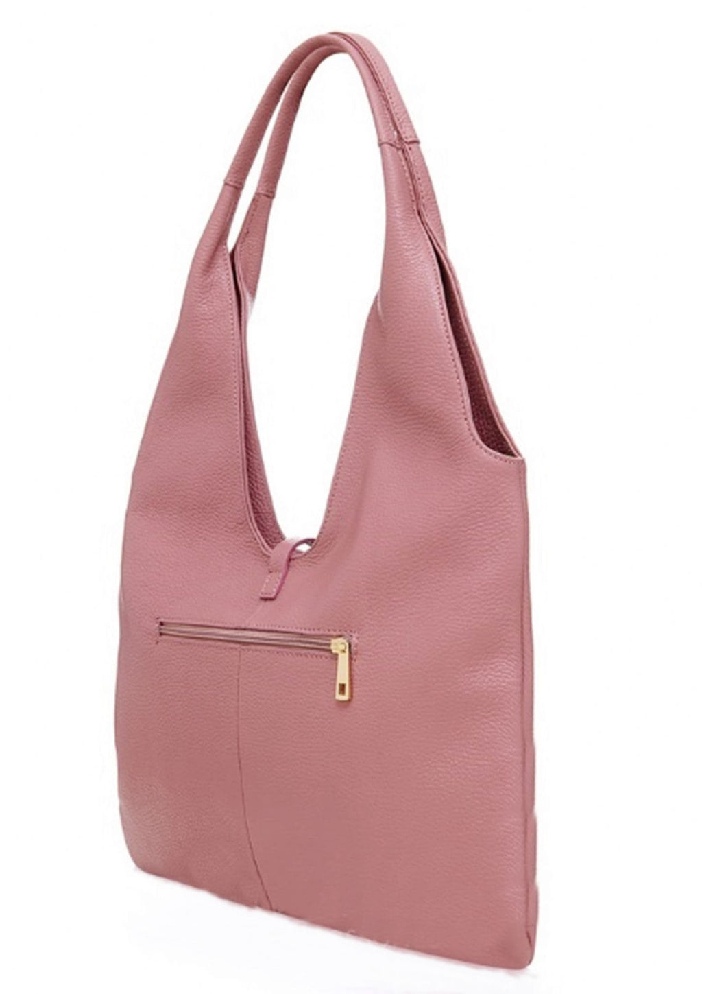 Leather Slouch Bag, Grained Italian Leather Slouch Shoulder Bag Handbag With Tassel Feature