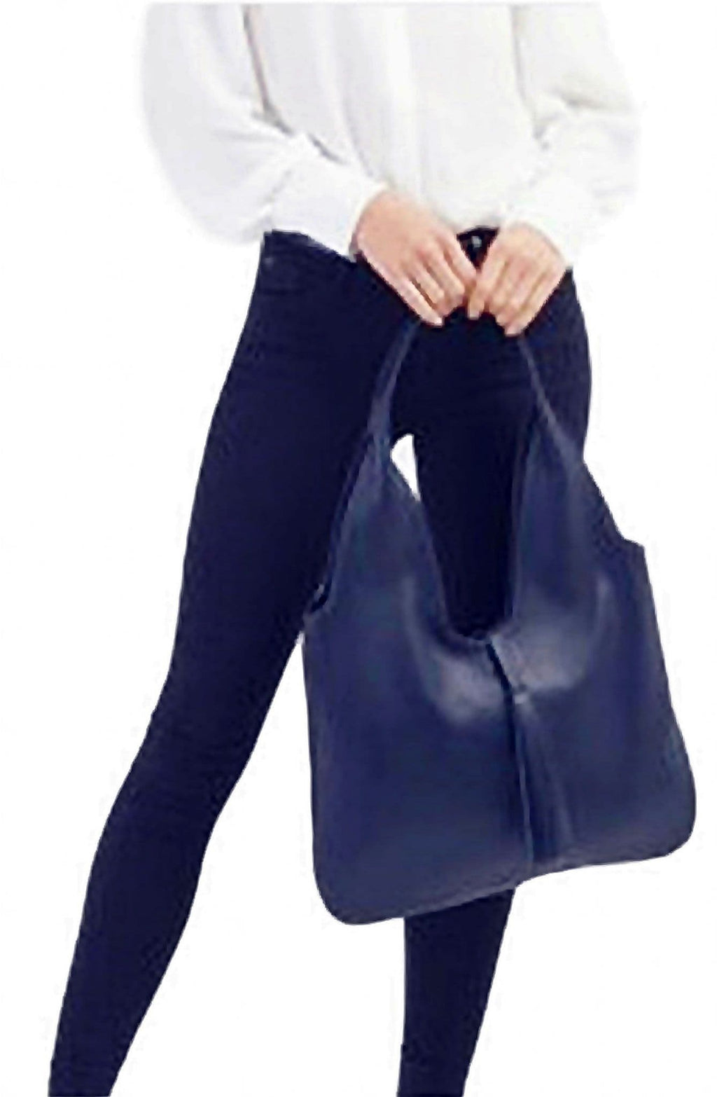 Leather Slouch Bag, Grained Italian Leather Slouch Shoulder Bag Handbag With Tassel Feature