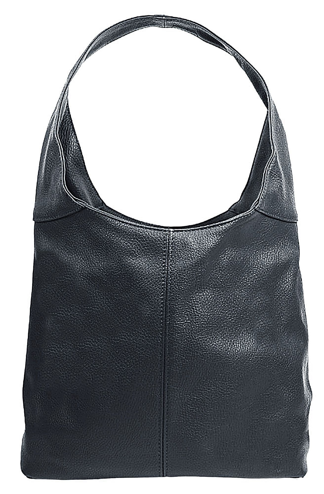 Leather Slouch Bag Shoulder Handbag Italian Grained Leather Large Bag Tote Bag