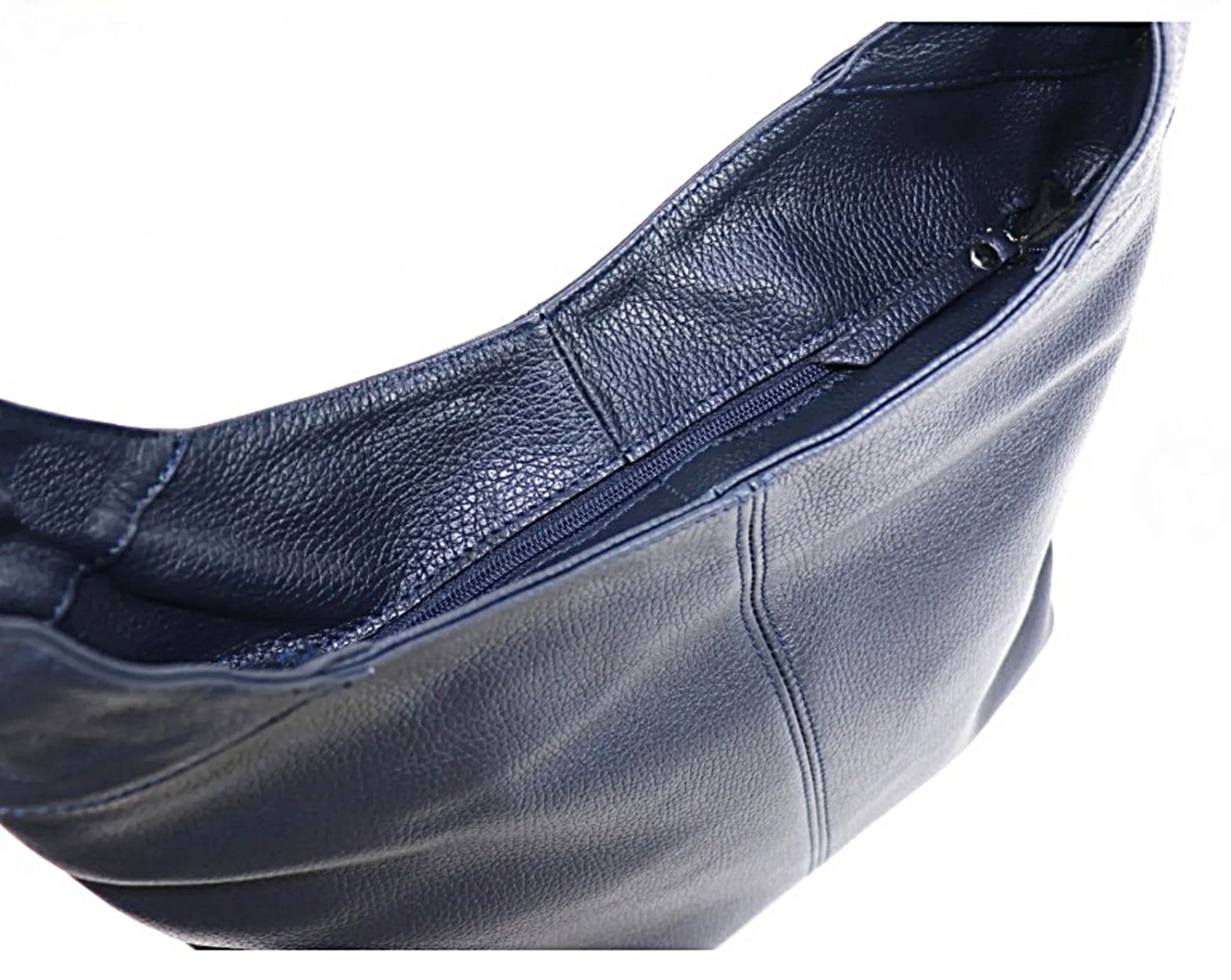 Leather Slouch Bag Shoulder Handbag Italian Grained Leather Large Bag Tote Bag
