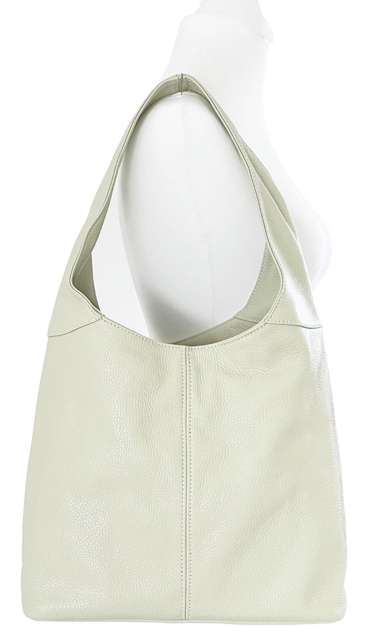 Leather Slouch Bag Shoulder Handbag Italian Grained Leather Large Bag Tote Bag