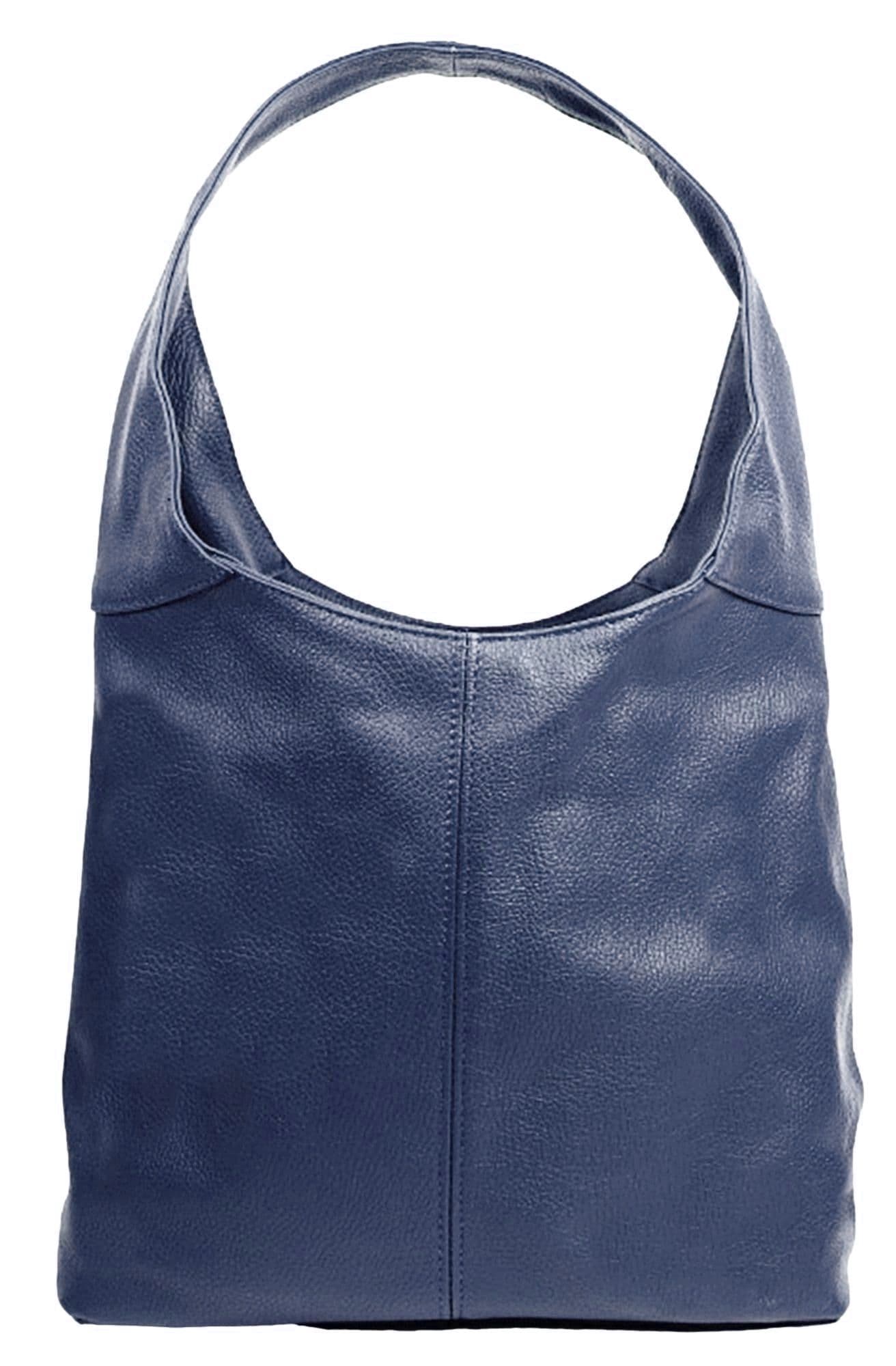 Leather Slouch Bag Shoulder Handbag Italian Grained Leather Large Bag Tote Bag