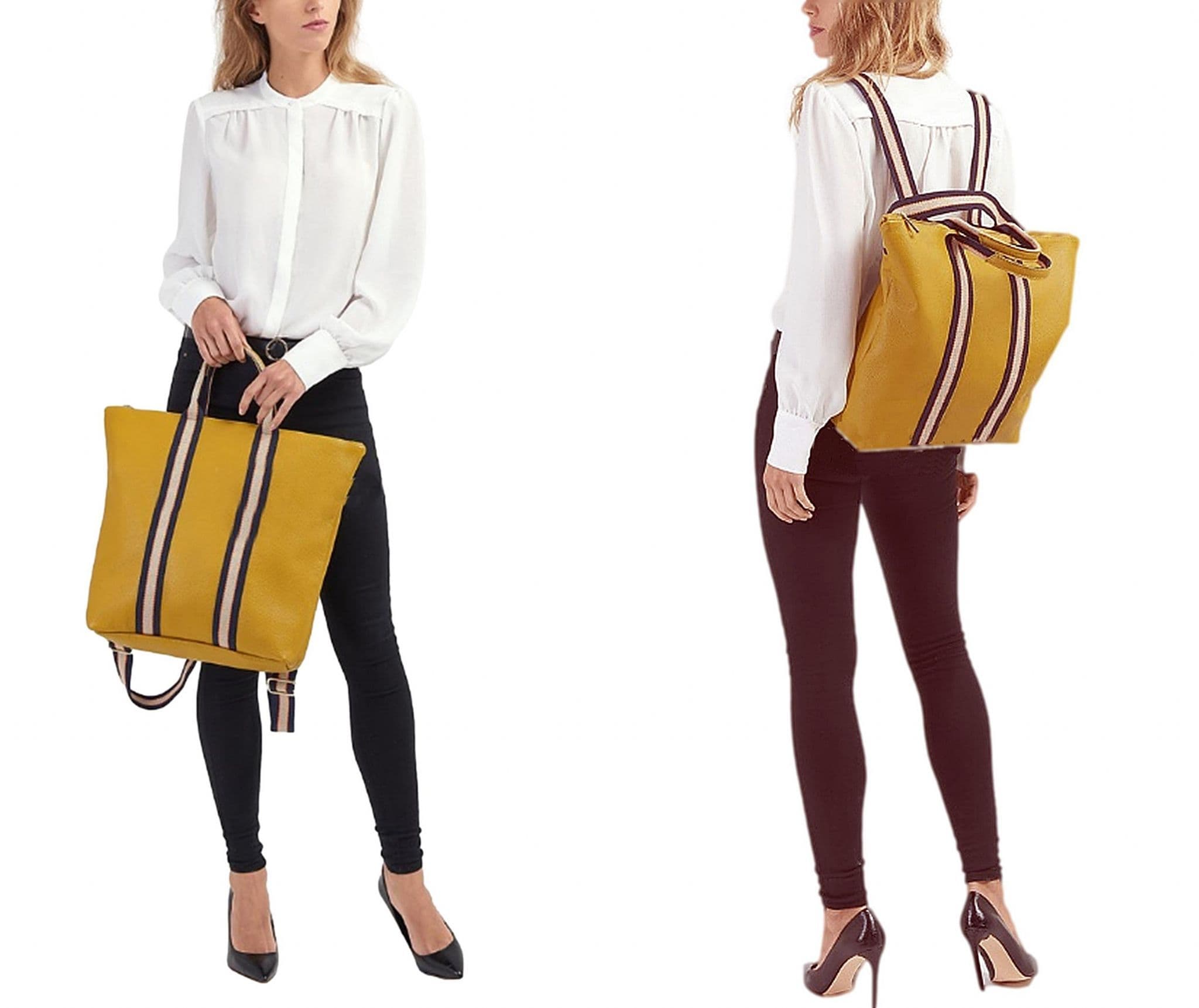 Luxury Backpack Rucksack Overnight Travel Bag 3 in 1 Lg - Ex Lg Italian Soft Pebbled Thick Leather