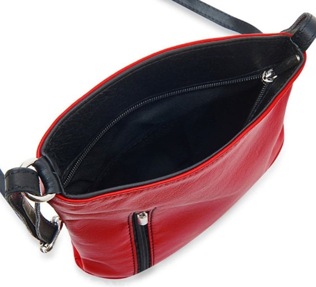 Leather Crossbody Bag Messenger Handbag Shoulder Bag  Vera Pelle Soft Italian Leather Small