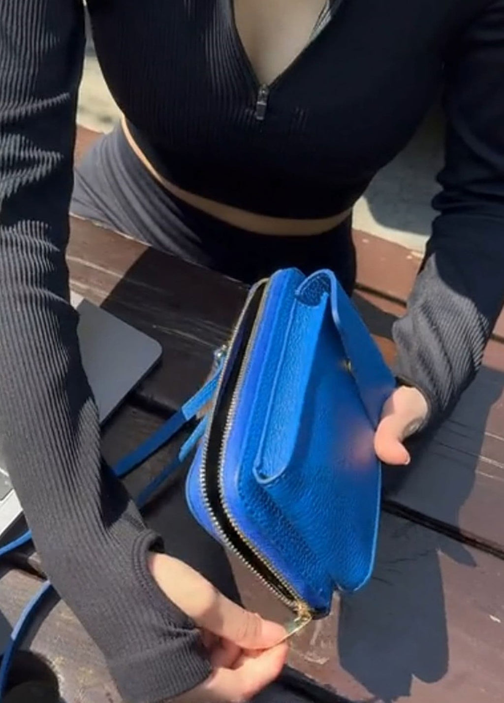 Mobile Phone Crossbody Shoulder Bag Pouch Wallet Purse Clutch Luxury Italian Leather (Silver Trims)