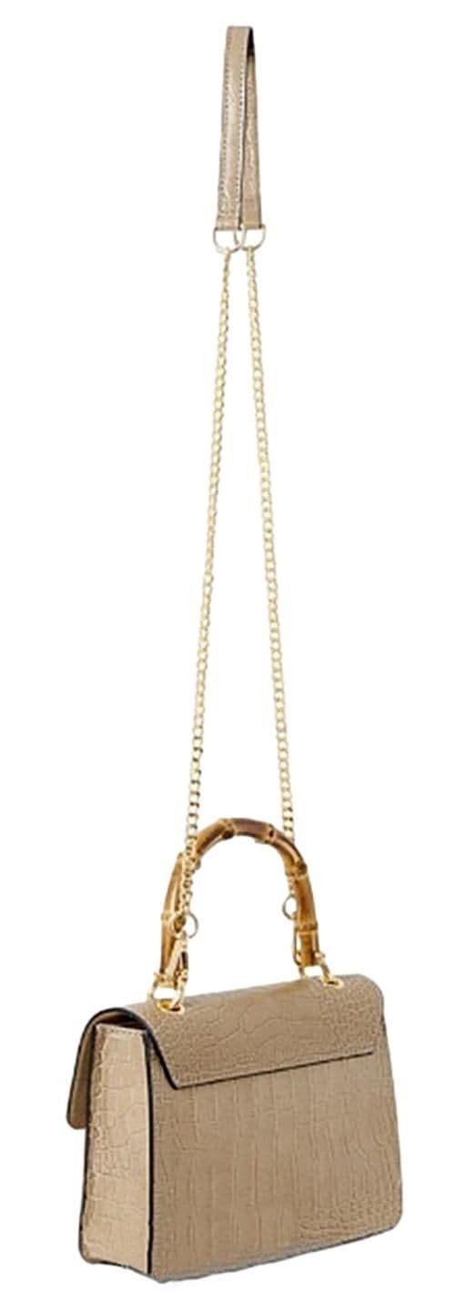 Mock Crock Leather Grab Bag Top Handle Bag  Shoulder Bag