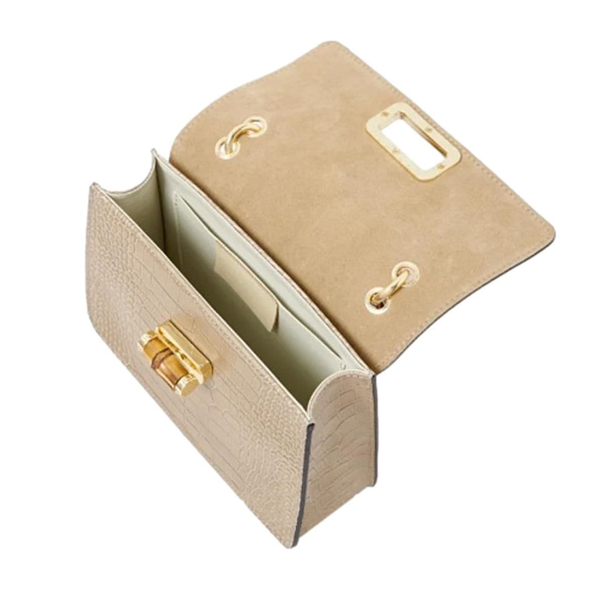 Mock Crock Leather Grab Bag Top Handle Bag  Shoulder Bag